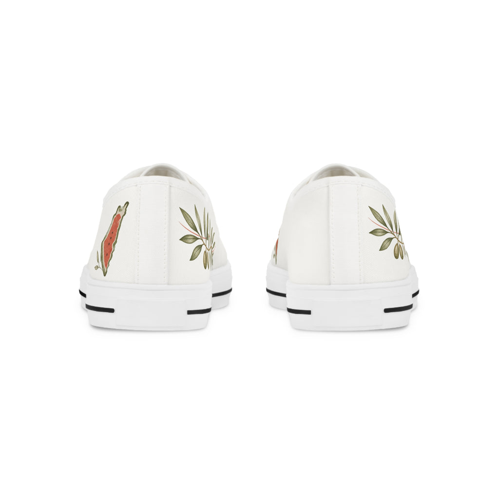 Olive Branch Accent Casual Canvas Shoes