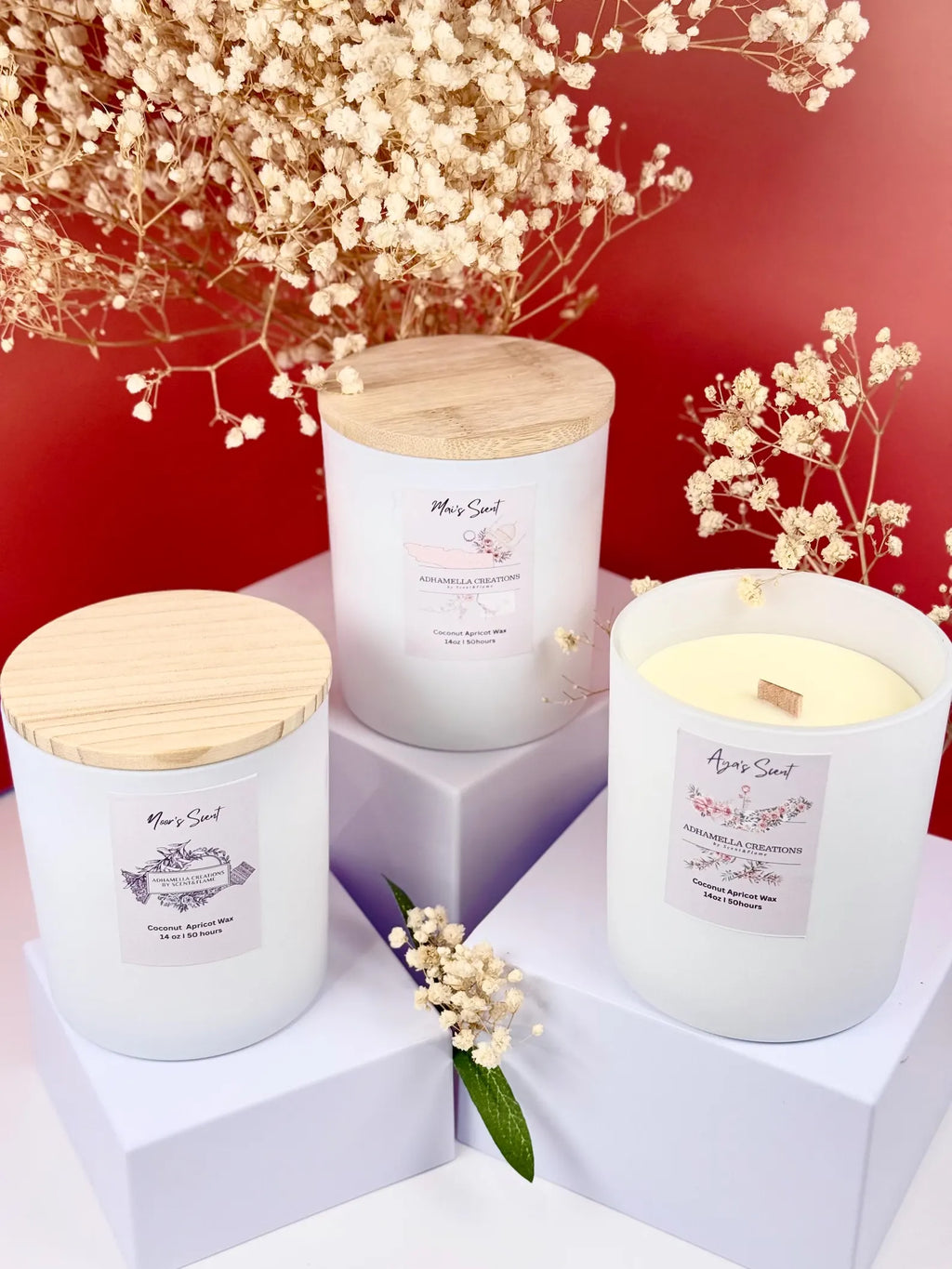 Aya, Noor and Mai Candles